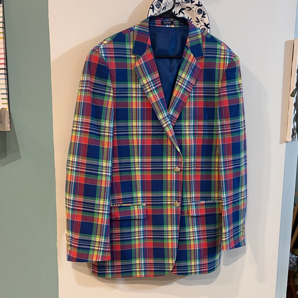 Saddlebred Multicolor Plaid Sport Coat - Blue, Red, Green, Yellow
